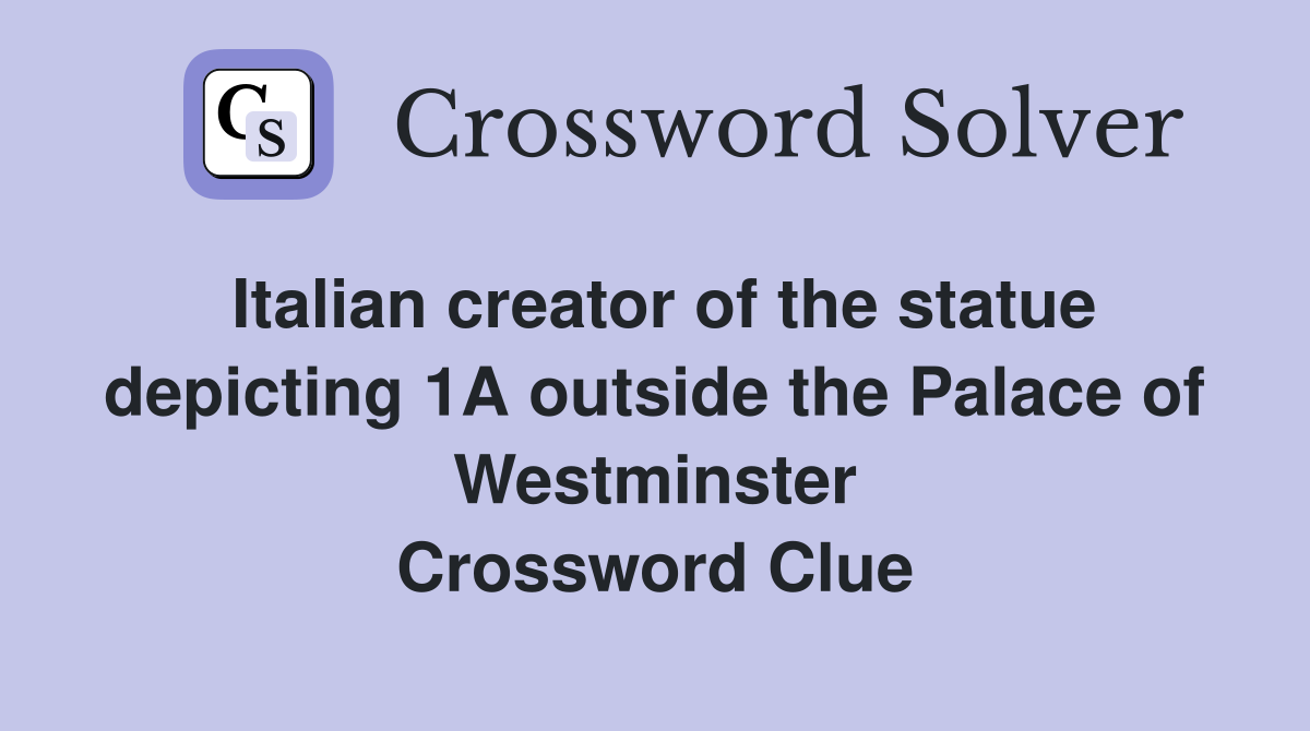 Italian creator of the statue depicting 1A outside the Palace of